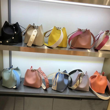 Fashion Leopard Print Bucket Bags For Women Personality Rivet Handbag Python Pattern Strap Shoulder Bags Designer Crossbody Bag - ANIBEY