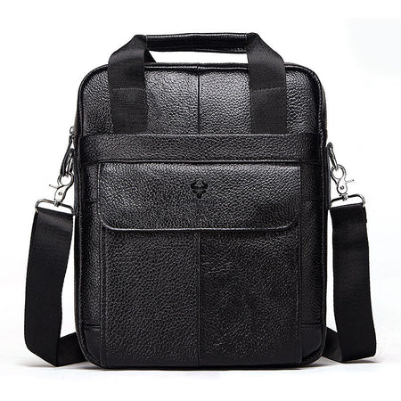 Hummer Business Commute Genuine Leather Men's Business Messenger Bag - ANIBEY