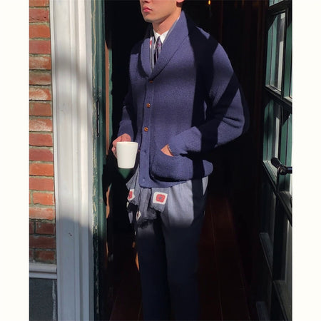 Retro Thick Vintage Knitted Cardigan For Men - ANIBEY