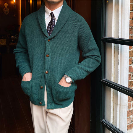 Retro Thick Vintage Knitted Cardigan For Men - ANIBEY