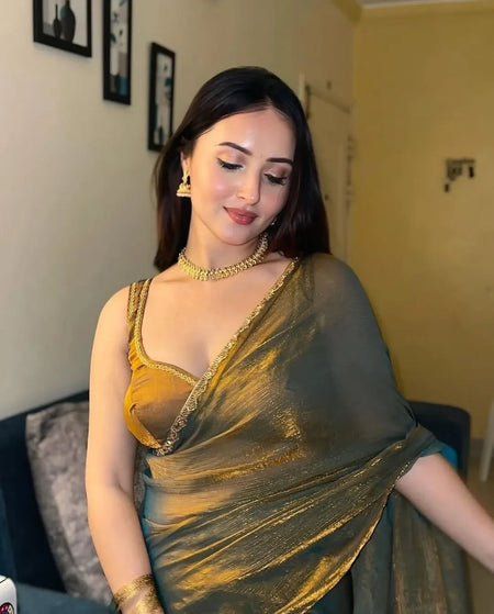 Umraojaan Maroon Cotton Blend Saree With Blouse Piece - ANIBEY