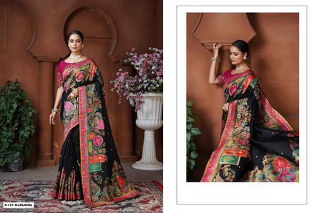 Woven Dola Silk Designer Saree – Jodhpuri Galax - ANIBEY