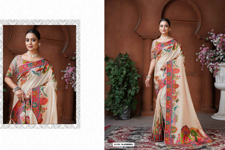 Woven Dola Silk Designer Saree – Jodhpuri Galax - ANIBEY