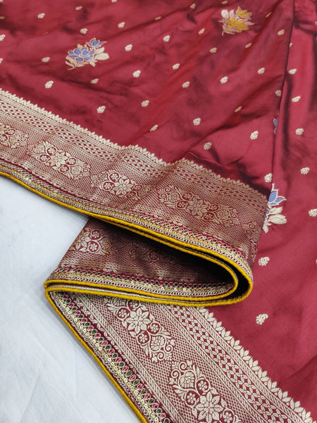 Latest Exclusive Banarasi Saree Satin Silk Embroidery With - ANIBEY