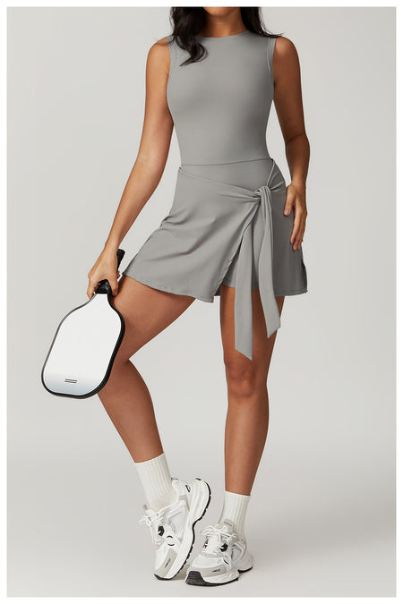 sual Fitness Fake Two-piece Tight Sports Dress - ANIBEY