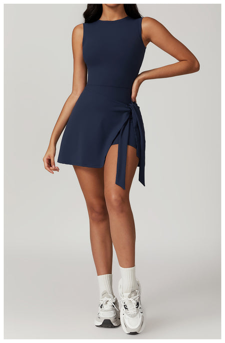 sual Fitness Fake Two-piece Tight Sports Dress - ANIBEY