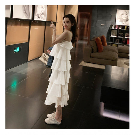 Women's Small Cake Long Suspender Dress - ANIBEY