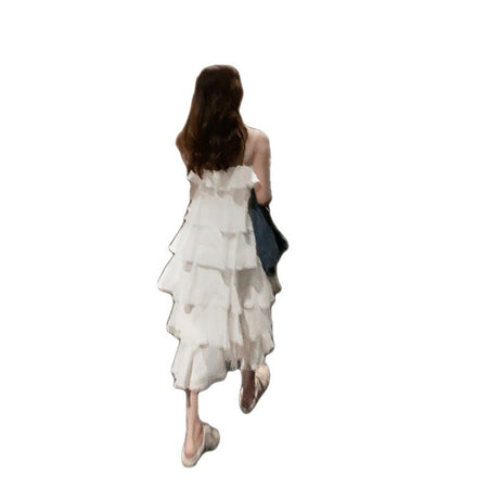 Women's Small Cake Long Suspender Dress - ANIBEY