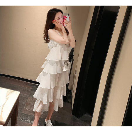 Women's Small Cake Long Suspender Dress - ANIBEY