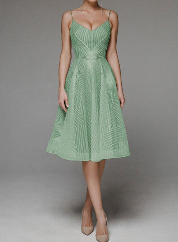 Women's Summer Sling Embroidered Sleeveless Dress - ANIBEY