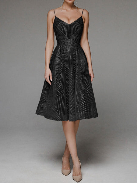 Women's Summer Sling Embroidered Sleeveless Dress - ANIBEY