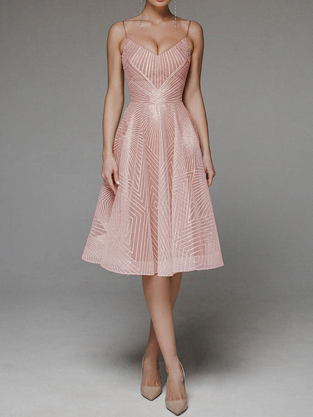 Women's Summer Sling Embroidered Sleeveless Dress - ANIBEY