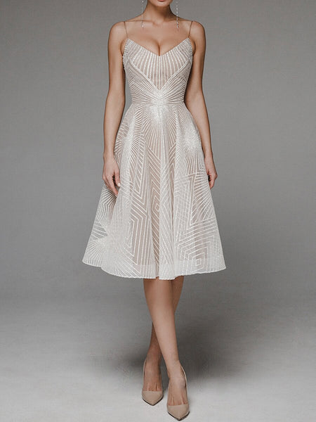 Women's Summer Sling Embroidered Sleeveless Dress - ANIBEY