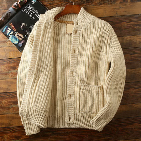 Wool Knitted Batwing sleeve Cardigan Sweater For Men - ANIBEY