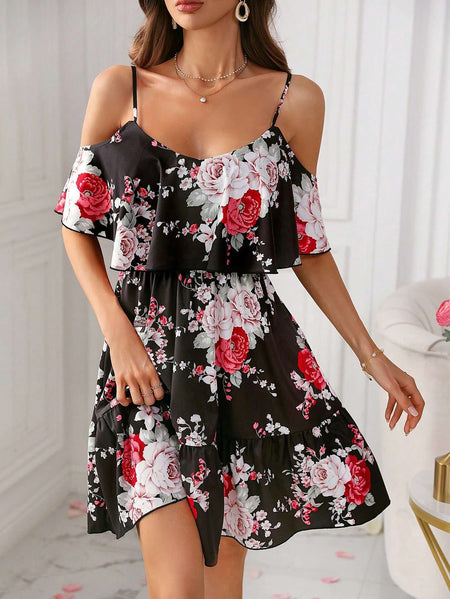 French Romantic Off-shoulder Waist Dress - ANIBEY