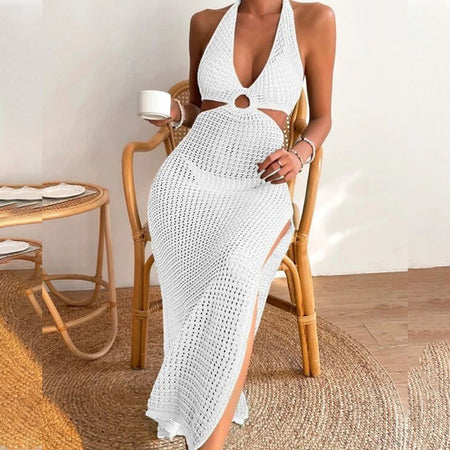 European And American Summer Beach Dress Women's Solid Color Sexy - ANIBEY