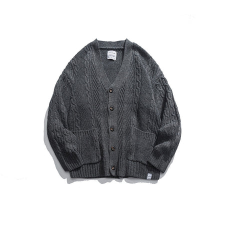 V-neck Knit Cardigan Sweater for Men - ANIBEY
