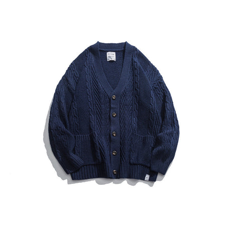 V-neck Knit Cardigan Sweater for Men - ANIBEY