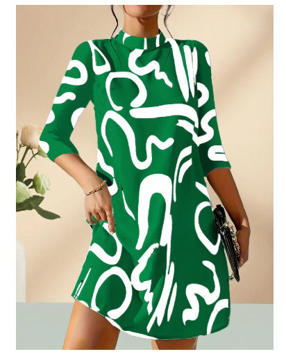Styles Printing Polyester Women Dress - ANIBEY