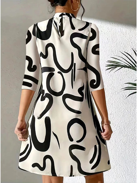 Styles Printing Polyester Women Dress - ANIBEY