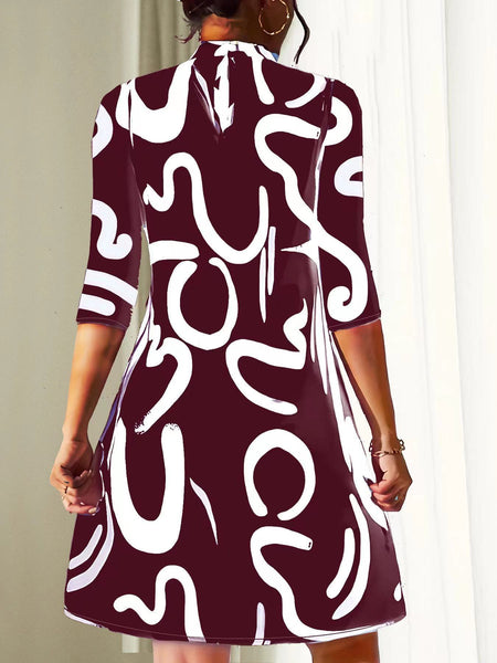 Styles Printing Polyester Women Dress - ANIBEY