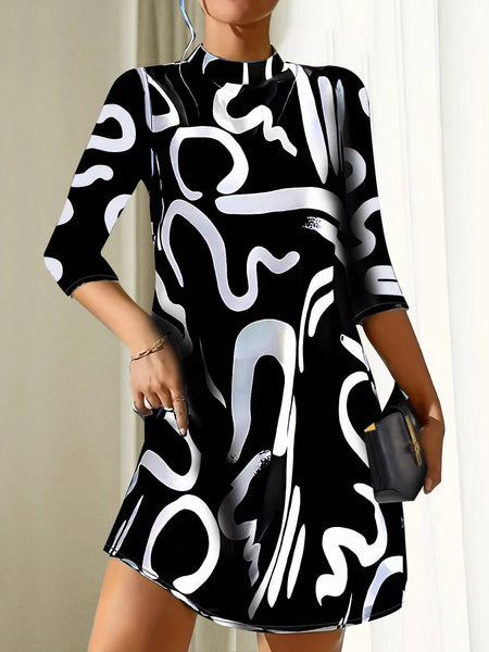 Styles Printing Polyester Women Dress - ANIBEY