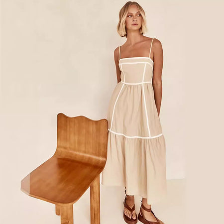 Sweet Mid-length Small Sling Dress - ANIBEY