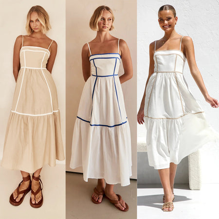 Sweet Mid-length Small Sling Dress - ANIBEY