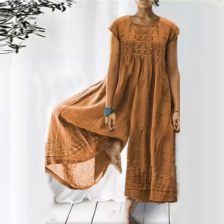 Fashion Elegant Long Short Sleeved Jumpsuit - ANIBEY