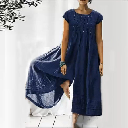 Fashion Elegant Long Short Sleeved Jumpsuit - ANIBEY