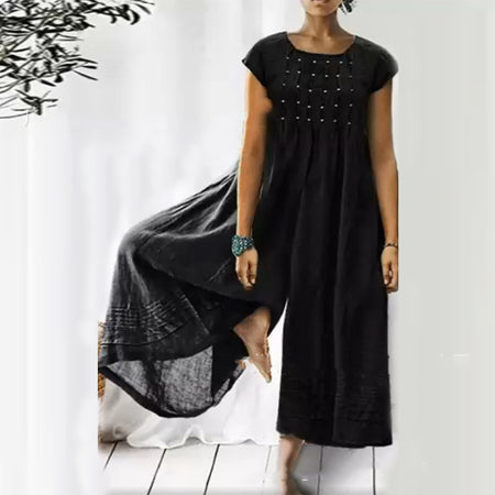 Fashion Elegant Long Short Sleeved Jumpsuit - ANIBEY
