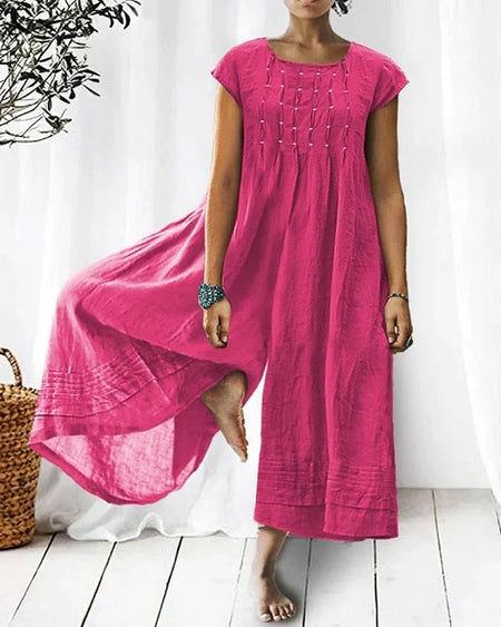 Fashion Elegant Long Short Sleeved Jumpsuit - ANIBEY
