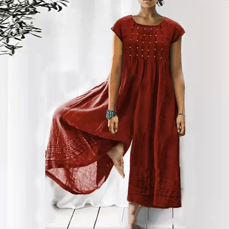 Fashion Elegant Long Short Sleeved Jumpsuit - ANIBEY