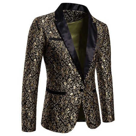 Jacquard Printed Formal Lapel Suit for Men - ANIBEY