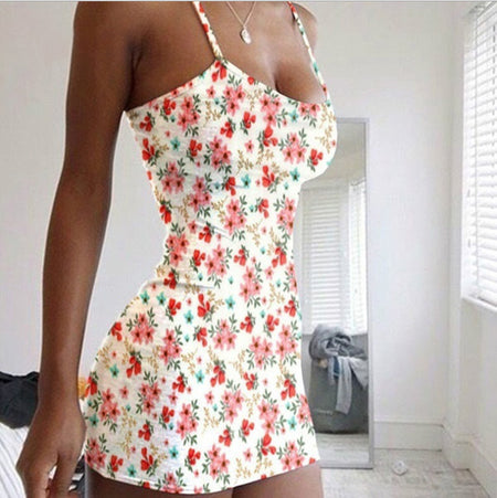 Platinum Tube Top Sexy Slim Floral Dress - ANIBEY