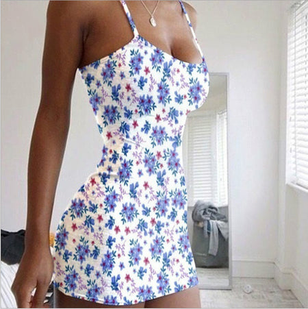 Platinum Tube Top Sexy Slim Floral Dress - ANIBEY