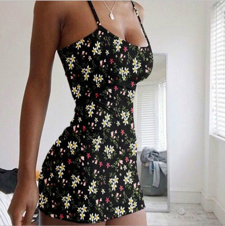 Platinum Tube Top Sexy Slim Floral Dress - ANIBEY