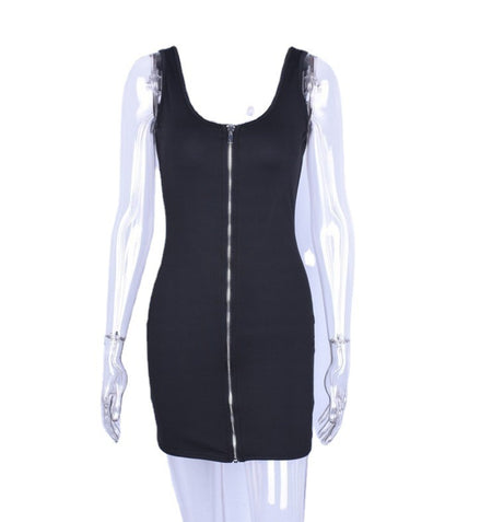 Sexy Hip Skirt With Backpack, Zipper Suspender Dress - ANIBEY