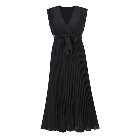 Temperament Beach Long Skirt Fashion Slim Sexy Lotus Leaf Sleeves - ANIBEY