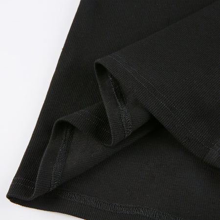 Black Women's Slim Fit Long Sleeve Women's Dress - ANIBEY