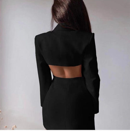 Commuter Backless Double Breasted Suit Skirt Wish - ANIBEY