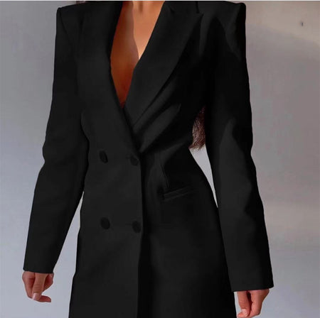 Commuter Backless Double Breasted Suit Skirt Wish - ANIBEY