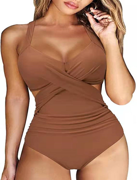 Cross Midriff Outfit Sexy Swimsuit Women - ANIBEY