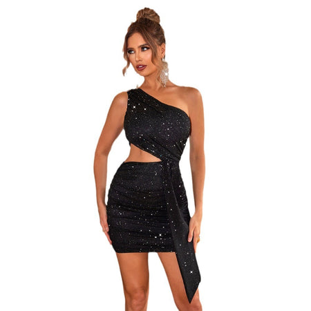 Crossbody Collar Backless Design Sense Dress - ANIBEY