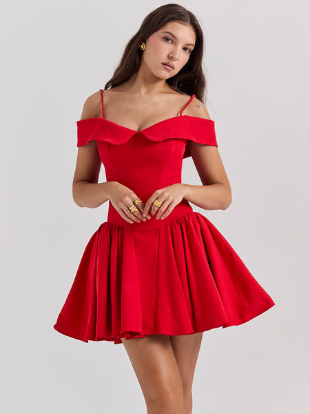 Off-shoulder Hot Girl Little Black Short Women's Dress - ANIBEY