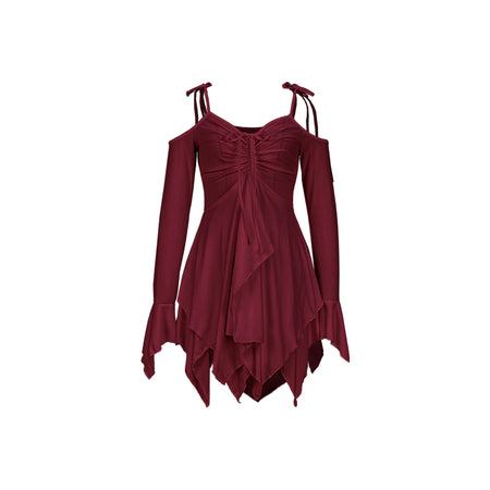 Pleating Halloween Performance Wear Irregular Spaghetti-strap Dress - ANIBEY