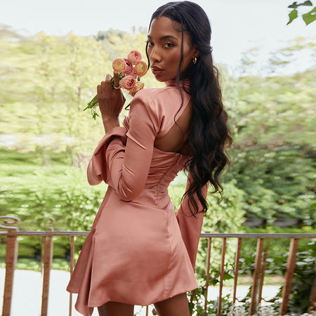 Printed Slim-fit Hollowed Fashion Women's Dress - ANIBEY