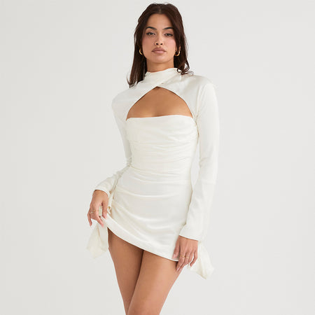 Printed Slim-fit Hollowed Fashion Women's Dress - ANIBEY