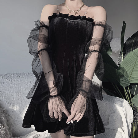Sexy see-through mesh pleated skirt - ANIBEY