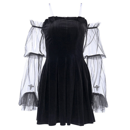 Sexy see-through mesh pleated skirt - ANIBEY